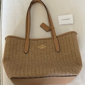 Coach Brown Woven Tote NWOT